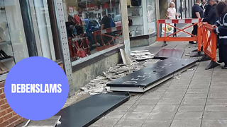 Shoppers lucky to be alive after "several tonnes" of signage from Debenhams fell onto busy footpath