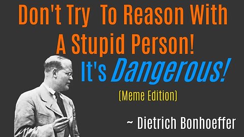 "People Are Stupid!" ~ Dietrich Bonhoeffer