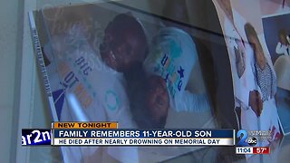 Family remembers 11-year-old son who died after near drowning on Memorial Day