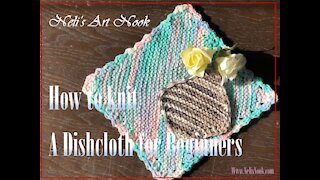 Learn How to Knit a dishcloth - easy tutorial for beginners/ Continental knitting
