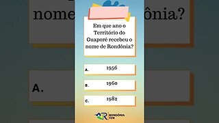 Está preparado para mais um quiz? teste aí seus conhecimentos. #quiz #rondoniatem #concursos