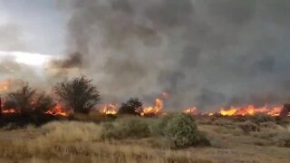 NWF crews battle large brush fire near Silverbell, Sunset roads