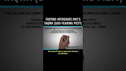 Fasting Increases One's Taqwa (God-Fearing Piety)