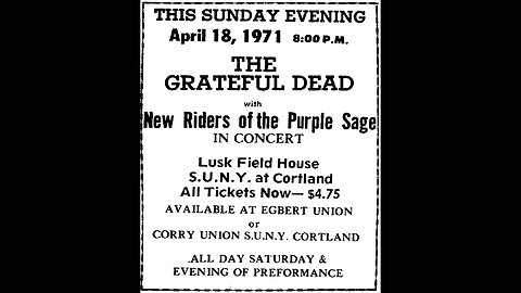 [AUDIO] Grateful Dead - Lusk Field House - SUNY - Cortland, NY April 18, 1971 (FULL SHOW SOUNDBOARD)