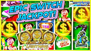 UNBELIEVABLE LUCKY JACKPOT!!! Lightning Link Best Wager EPIC SWITCH