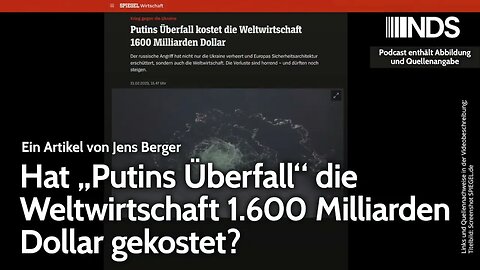 Hat „Putins Überfall“ die Weltwirtschaft 1.600 Milliarden Dollar gekostet? | Jens Berger | NDS