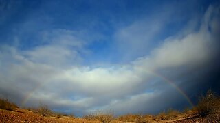 Amazing rainbow in the desert