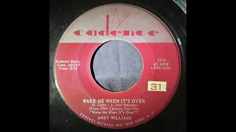 Andy Williams - Wake Me When It's Over