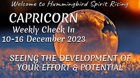 CAPRICORN Weekly Check In 10-16 December 2023 - SEEING THE DEVELOPMENT OF YOUR EFFORT & POTENTIAL