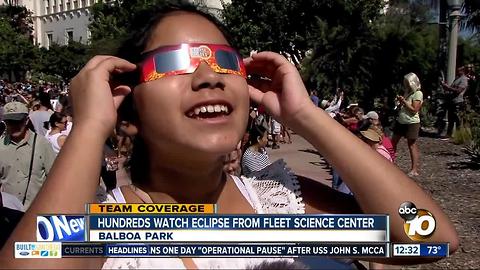 Hundreds gather at Fleet Science Center to watch eclipse
