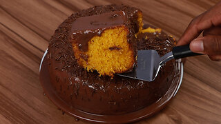 Carrot Volcano Cake With Brigadeiro! Super Fluffy and Delicious