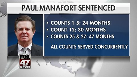 Ex-Trump campaign chair Manafort sentenced to 47 months in prison, well below Mueller's request