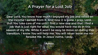A Prayer for a Lost Job (Prayer for Moving on and Letting Go)