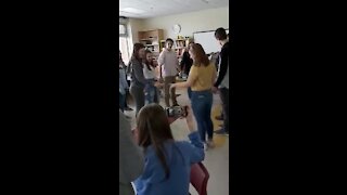 Class gets mega shocked through electricity chain
