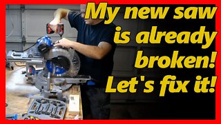 How to fix the trigger on a Kobalt 12 inch dual bevel compound sliding mitre saw.