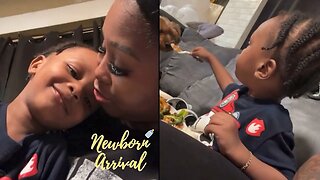 Cardi B's "BFF" Star Brim's Son Tries To Feed The Dog Some Of His Dinner! 😱