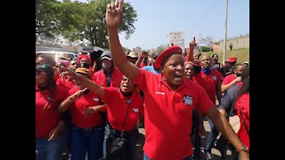 Cosatu with its various unions march to the KZN SAPS