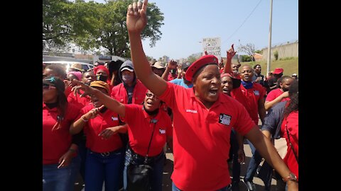 Cosatu with its various unions march to the KZN SAPS