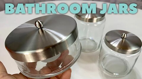 mDesign Glass Apothecary Bathroom Jars Unboxing