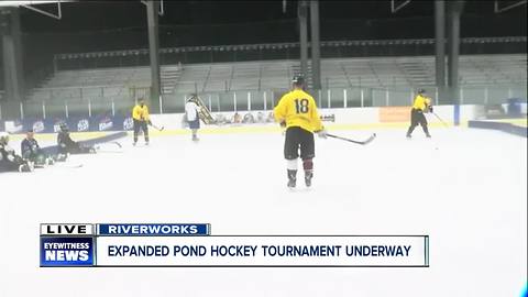 Labatt Blue Pond Hockey tournament at Riverworks