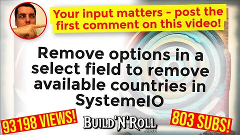 Remove options in a select field to remove available countries in SystemeIO