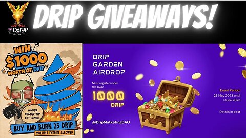 Drip Network 2 drip giveaways on 1 June 1000 Drip airdrops
