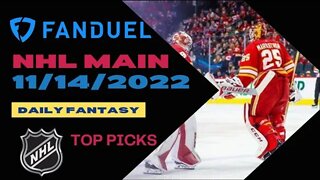 Dreams Top Picks for NHL DFS Today Main Slate 11/14/2022 Daily Fantasy Sports Strategy DraftKings
