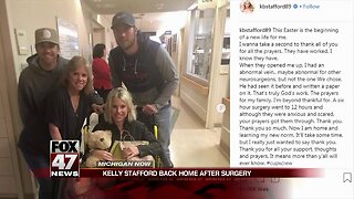 Kelly Stafford returns home after brain surgery