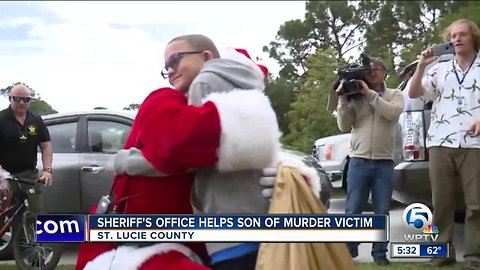 St. Lucie County Sheriff's Office deputies bring toys to son of murdered woman
