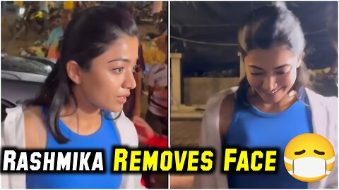 Rashmika Mandana Removes Face Mask😷 on Request of Paparazzi