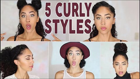 FIVE CURLY HAIRSTYLES IN 5 MINUTES