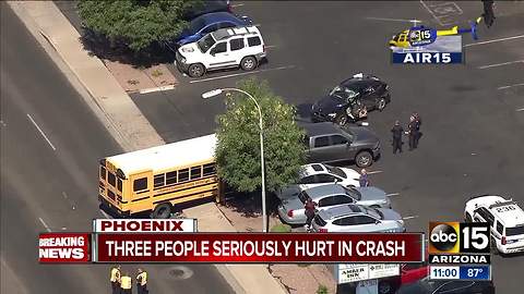 School bus inolved in crash in Phoenix