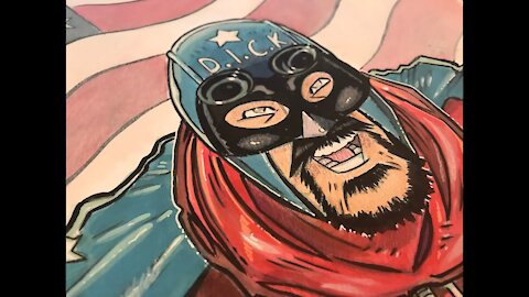 Captain Cecil drawing and painting! by Patrick Thomas Parnell - HAIL COMICSGATE!