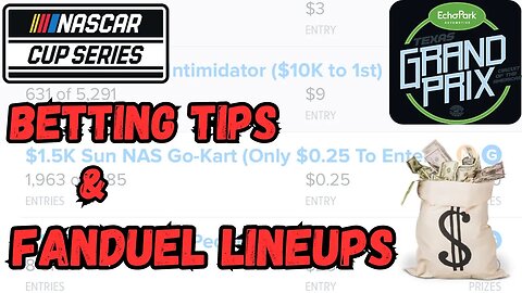 WIN BIG MONEY | C.O.T.A. Betting Tips & Tricks | Fanduel Nascar Lineup #nascar #betting