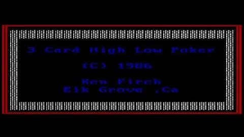 Sequential Dos Game Show: 7. 3 card high low poker