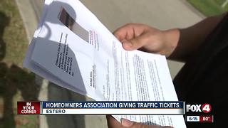 Man says HOA is giving traffic citations