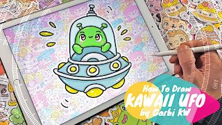 how to Draw Kawaii UFO by Garbi KW