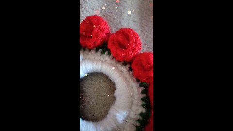 beautiful croxhet woollen rose rubber band