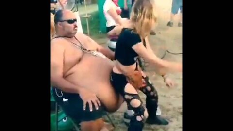 Funny video must watch women wine on man big belly watch to see what happens