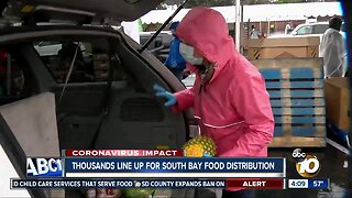 Thousands line up for South Bay Food distribution
