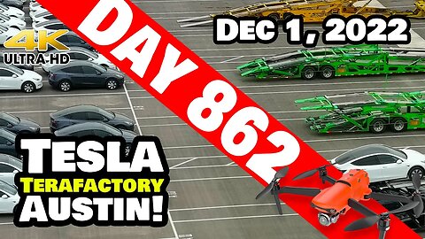 MODEL Ys PUMPING OUT OF GIGA TEXAS! - Tesla Gigafactory Austin 4K Day 862 - 12/1/22 - Tesla Texas