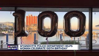 Wyandotte police officers throw birthday party for 100-year-old woman