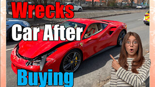 Man crashes Ferrari right after buying it