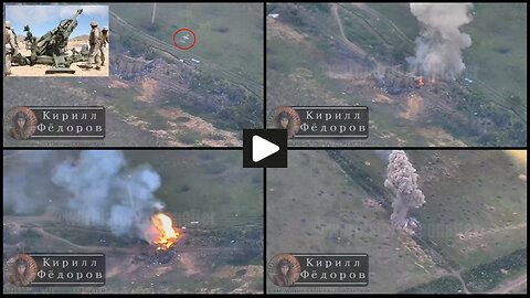Kharkiv area: Russian Lancet UAV burns M777 howitzer and ammunition