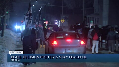 Blake decision protests remain peaceful overnight