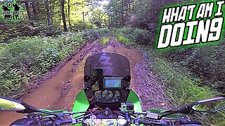 KLR 650 A Little To Deep In the Woods On A Side Trail Rip ALONE