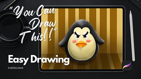 How to draw a penguin easily for kids | Procreate