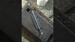 Forging a feather from angle iron sneak peek.