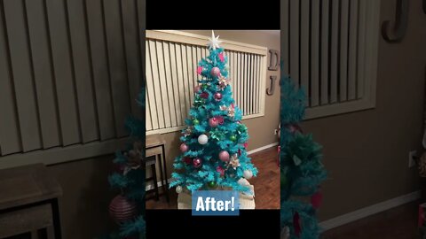 $10 Turquoise Christmas Tree #christmas #shorts #diy