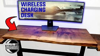 DIY Standing Desk with Secret Wireless Charger! | Evening Woodworker